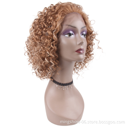 Short Water Wave Wigs for Black Women Synthetic Wigs Blonde Hair Bob Hairstyle High Temperature Fiber
